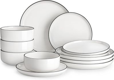 Plates and Bowls Set12 Pieces Dinnerware Set Kitchen Dinner Plates and Bowls Set12 Pieces Dinnerware Set Kitchen Dinner